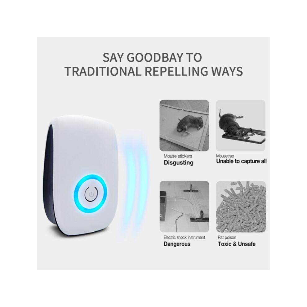 2 répulsifs électroniques ultrasoniques pour souris et moustiques, mini répulsifs domestiques (blancs)