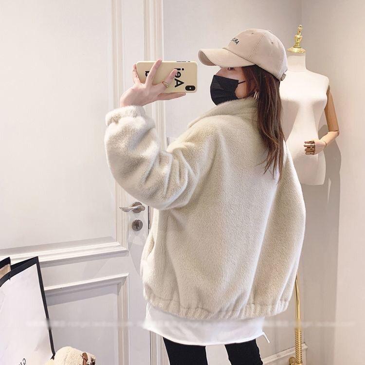 Women's Plush Lambswool Coat - 2025 Autumn/Winter Fleece-lined Loose Cotton-padded Jacket