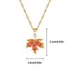 Elegant Maple Leaf Pendant Necklace With Green Inlay for Fashionable Women Seek Nature Inspire Jewelry Statement Pieces