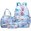 3Pcs/set Anime English Letter A-Z Printed Backpack with Pencil Case Handbag for Teenager Student Girl Boy Bookbag Travel Bag