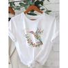 European Size Women'S Casual T-Shirt Featuring a Hummingbird Design, Short-Sleeved with a Round Neck, Vibrant Floral Pattern,Spring And Summer Fashion
