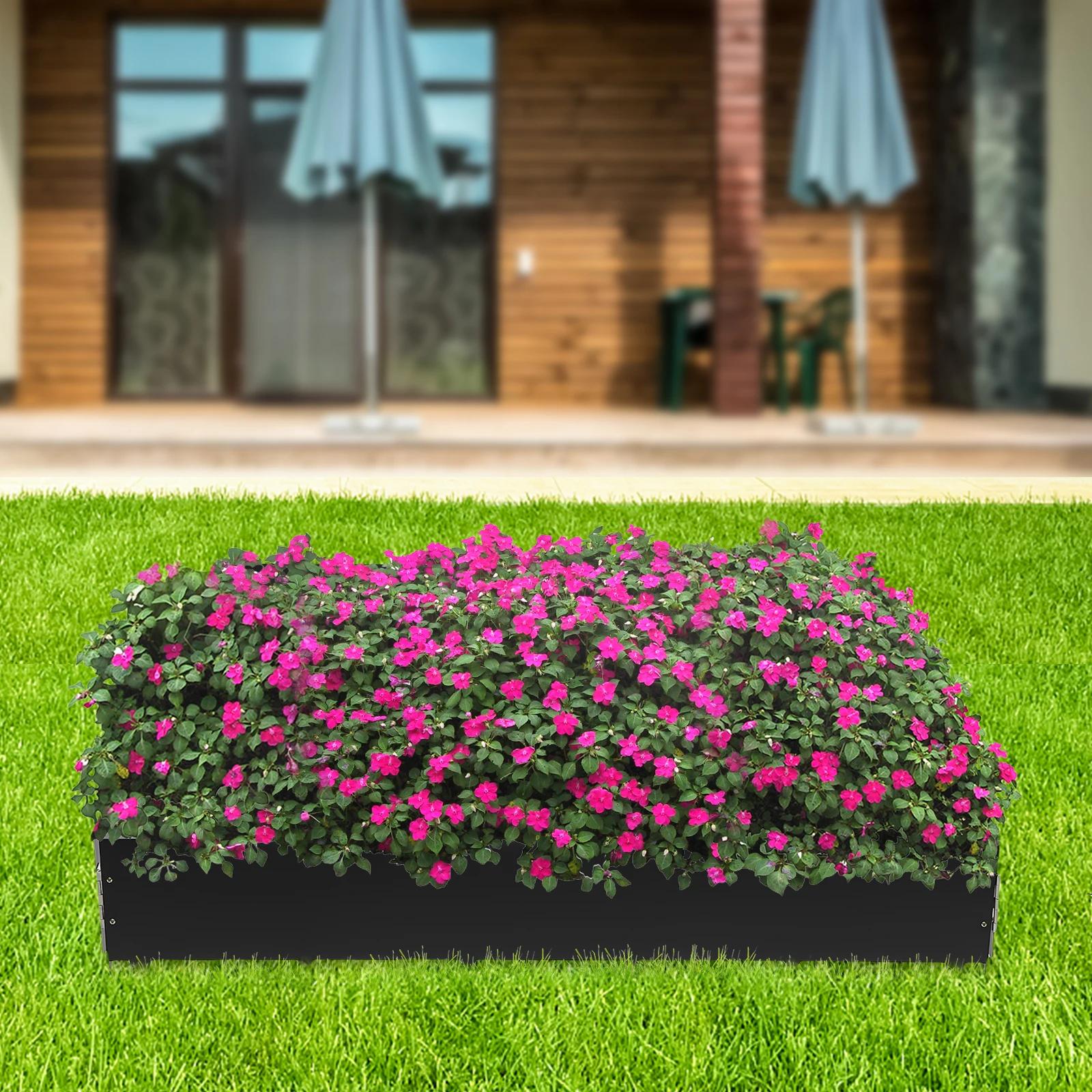 Стальной бордюр для ландшафта - 4 шт. 40-дюймовый металлический бордюр для газона, 8,46 дюйма высотой, садовый бордюр для двора, подъездной дороги - Ландшафтный бордюр