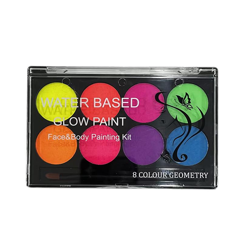 8-Color Fluorescent Water-Soluble Body and Face Paints for Opera, Makeup, and Fan Art