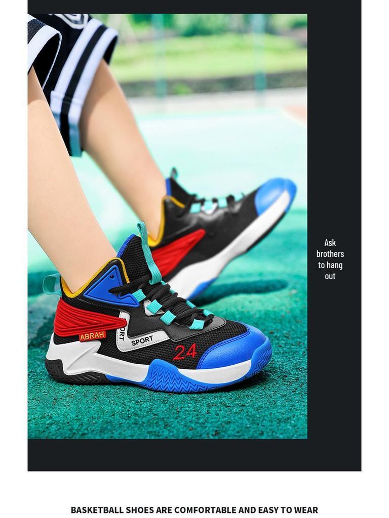 Boys' Wear-Resistant Basketball Training Shoes for Kids