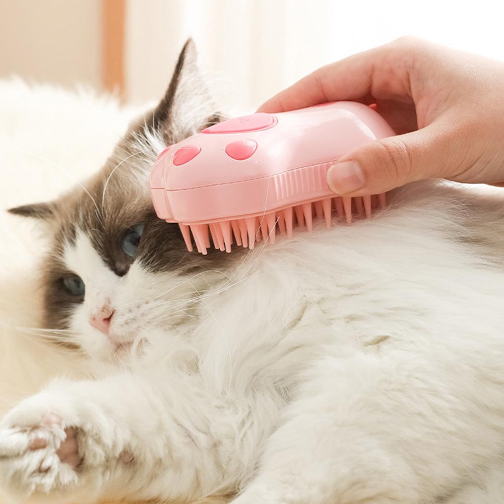 Cat Claw Steamy Brush Soft Silicone Massage Shower Comb Electric Water Spray Pet Hair Removal Grooming Brush Cat Accessories