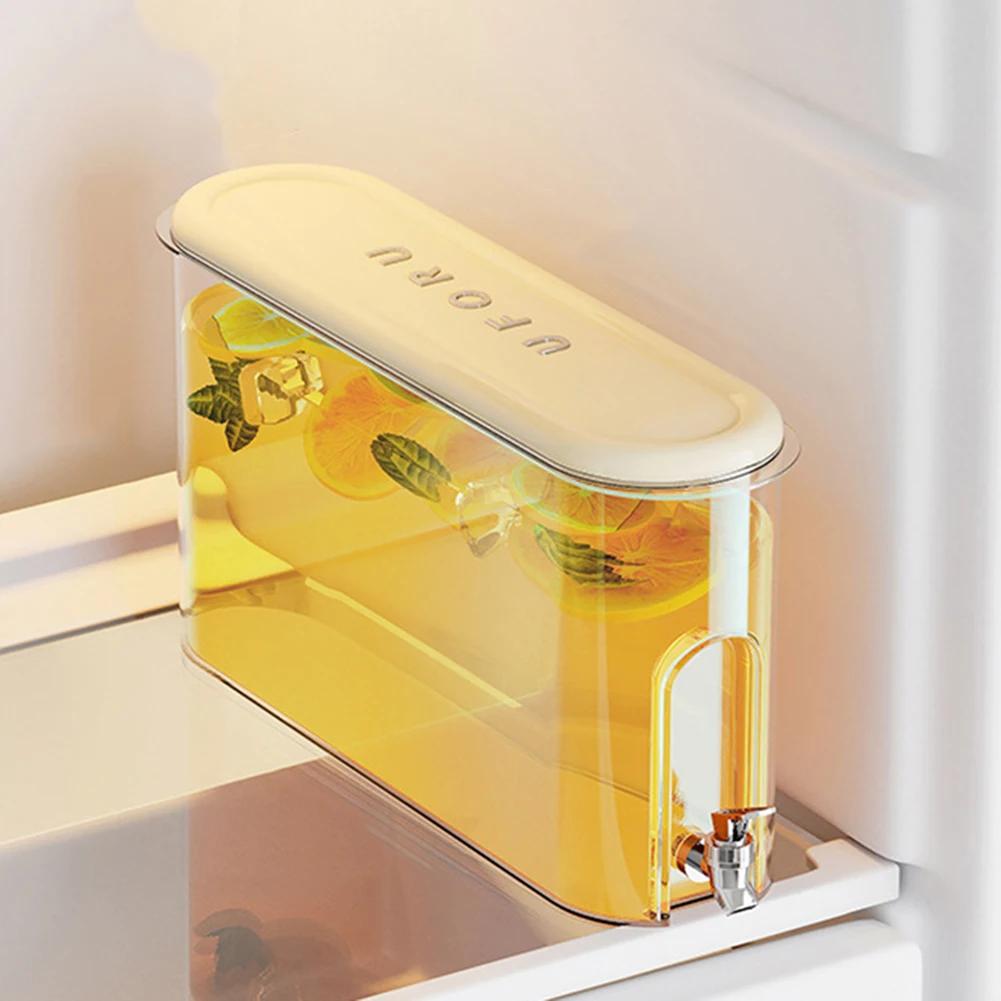 Caraffa Grande Capacità 4L Sigillata per Acqua Fredda con Rubinetto Bollitore Freddo per Frigorifero Dispenser per Bevande Fredde per Succhi di Frutta Acqua