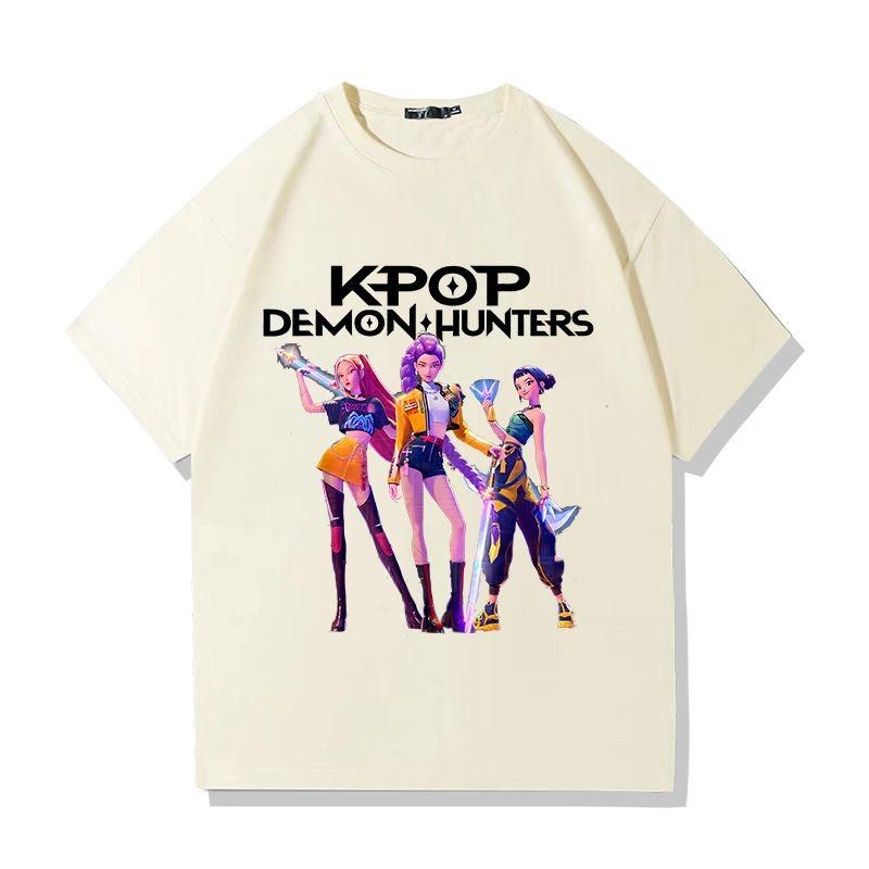 

2026 summer new Hunting Witch Girls Printed Roundneck Shortsleeved Tshirt Crossborder Loose Base Layer Top S
