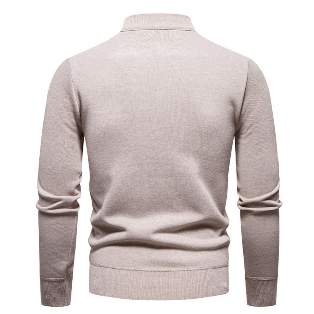 Men's 1/4 Zip Knit Pullover Casual Loose Fit Long Sleeve for Business Casual Wear