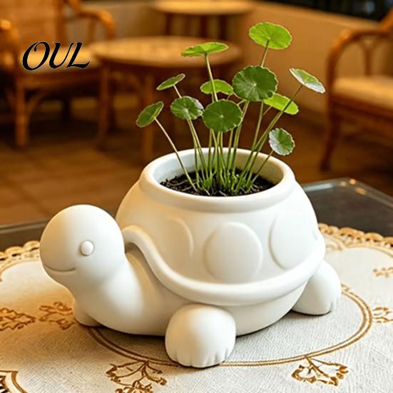 Niche Plant Pot for Desk 3D Printed Turtle Succulents Pot, Cute Animal Planter Indoor Plants, Decorative Desktop Modern Balcony Decor Flowerpot