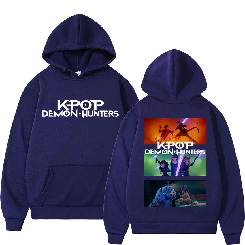 2025 K-Pop Dämonenjäger Filmdruck Kapuzenpullover Herren Damen Locker Übergroß Pullover Sweatshirt Y2K Mode Harajuku Langarm Hoodie