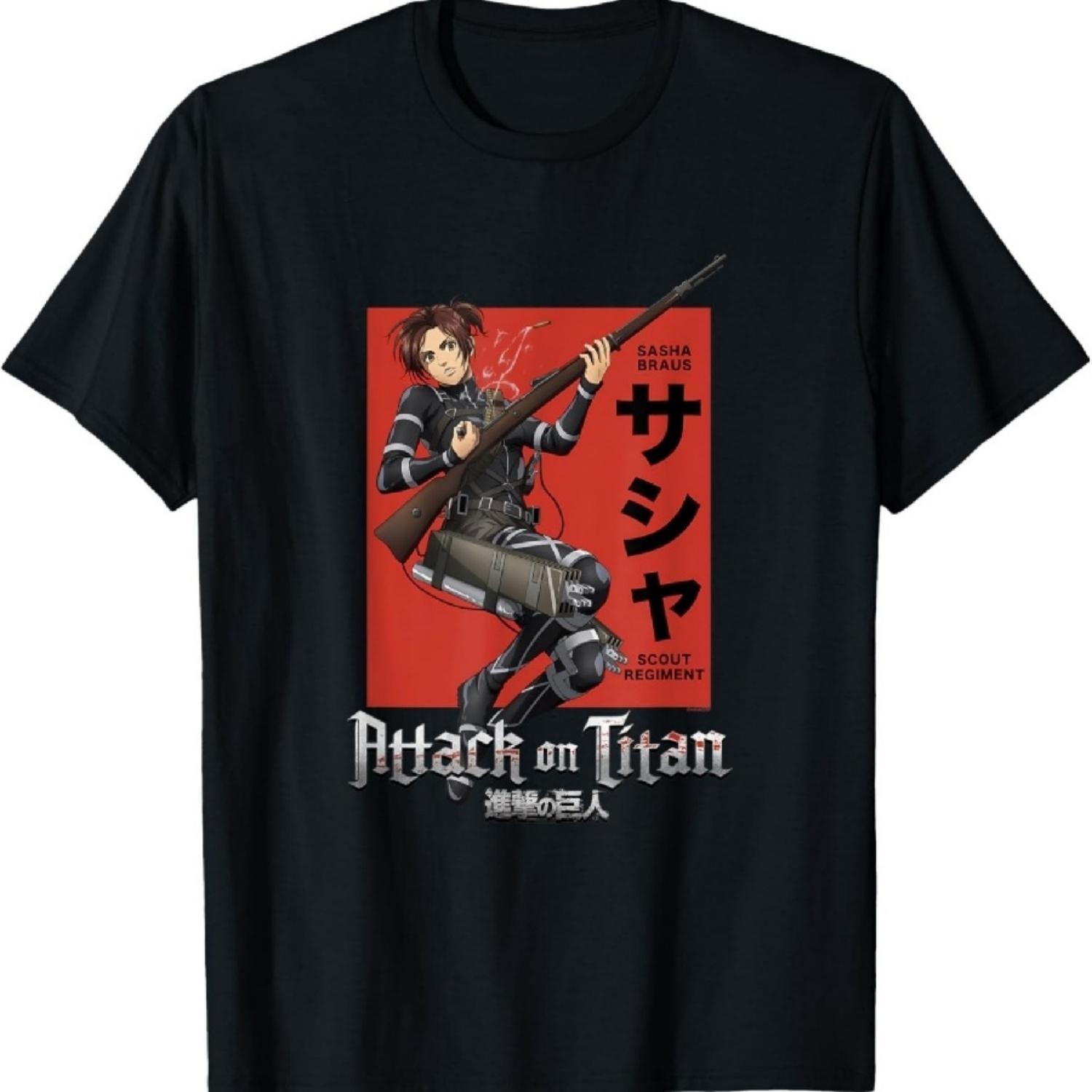 

Attack on Titan Season 4 Sasha Loading Gun Anime T-Shirt XXXXXL чорний
