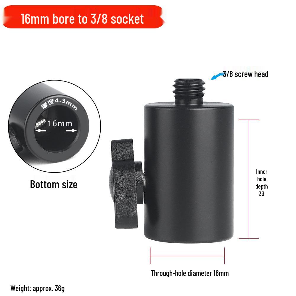 

Universal 16mm Studio Lighting Tripod Adapter with Conversion Screw and Flash Bracket
