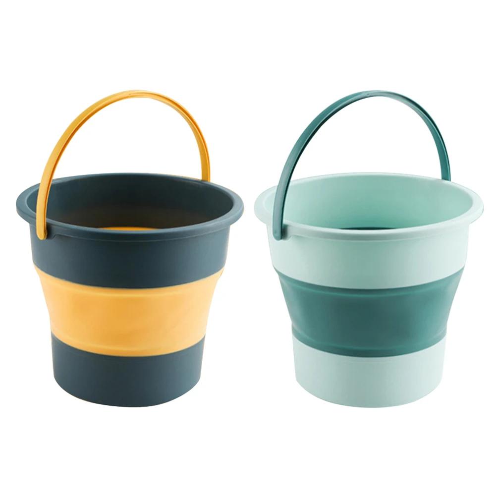 5/10L Silicone Bucket for Fishing Folding Bucket Car Wash Outdoor Fishing Supplies Square Bathroom Kitchen Camp Bucket