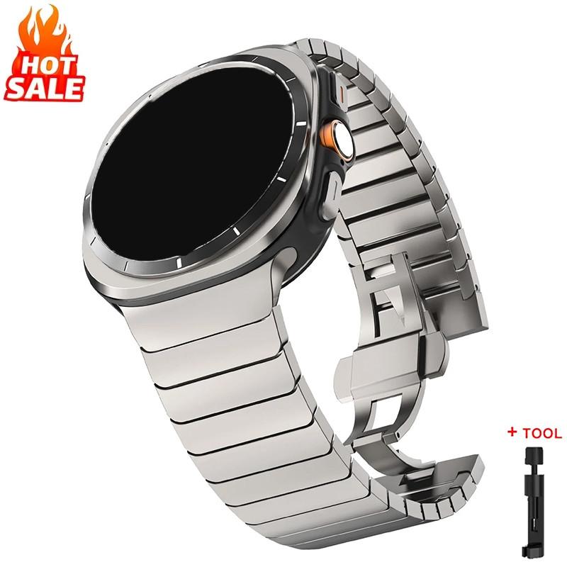 Luxusní kovový řemínek ze slitiny titanu bez mezery pro Samsung Galaxy Watch 47mm Ultra 2026 Pánský dámský řemínek pro Galaxy Watch Ultra 2026