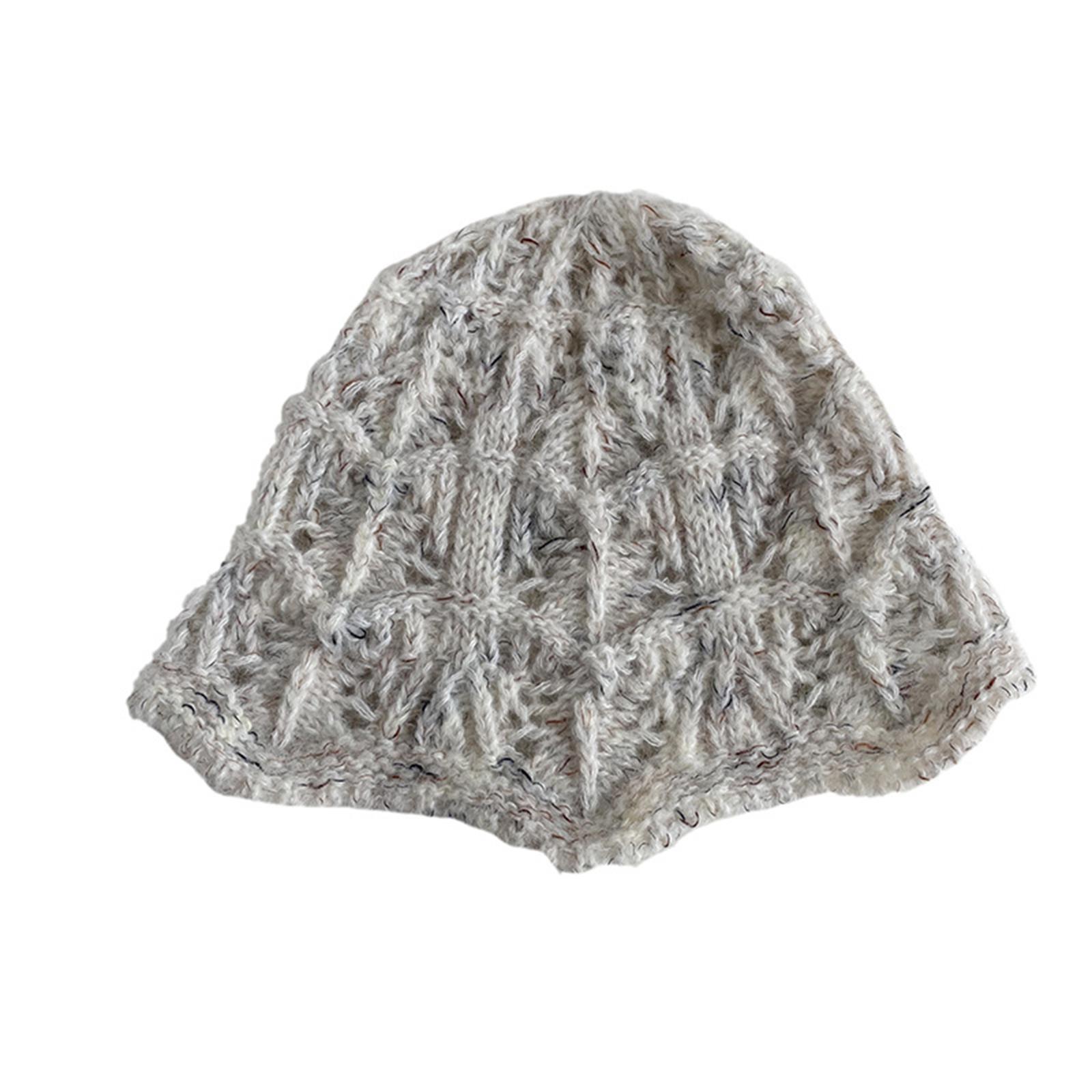 Foldable Wide Brimmed Knit Fisherman Hat Crochet Design Foldable Headwear For Women And Girls белый