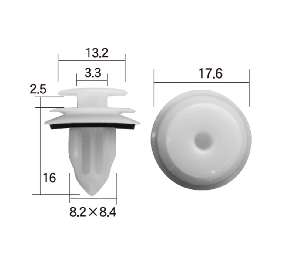 Boston BC5327 Auto Parts Trim Clips, White, 10 per Bag