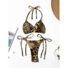 New Printed Hot-Selling Sexy and Fashionable Lace-Up Halter Neck Women's Two-Piece Bikini Swimsuit