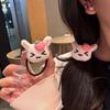 Adorable Strawberry Rabbit Plush Hair Tie - Soft, Cute, and Girly. Perfect for School Style!