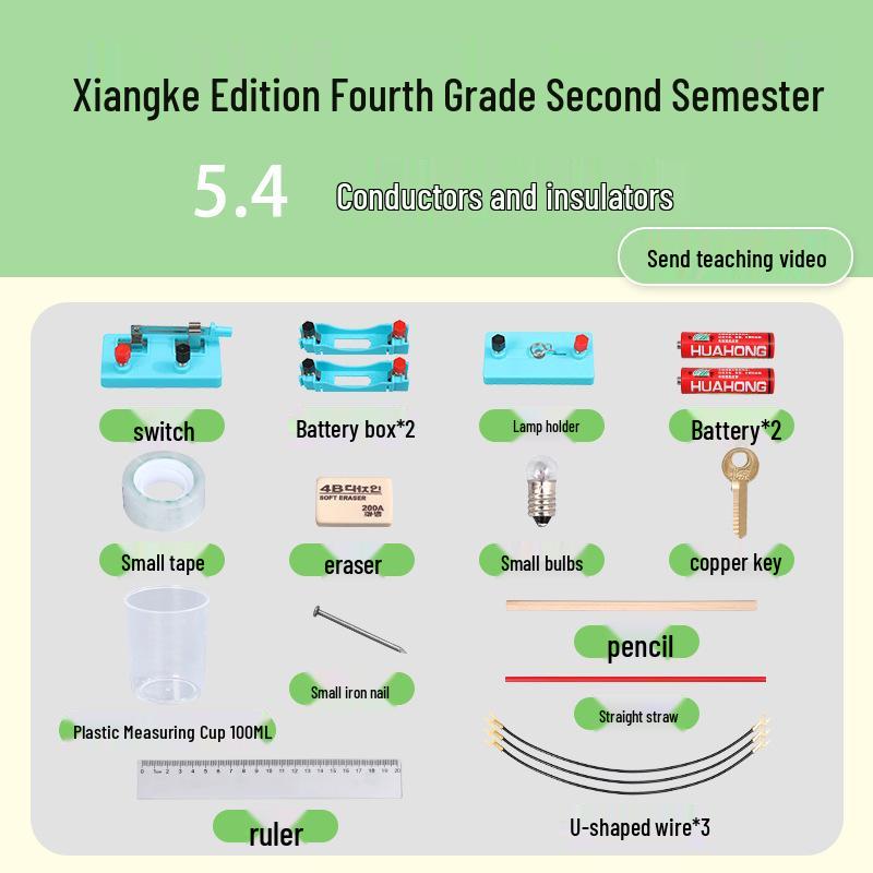 Xiangke 4th Grade Science Experiment Kit: Circuit Materials, Conductors & Insulators