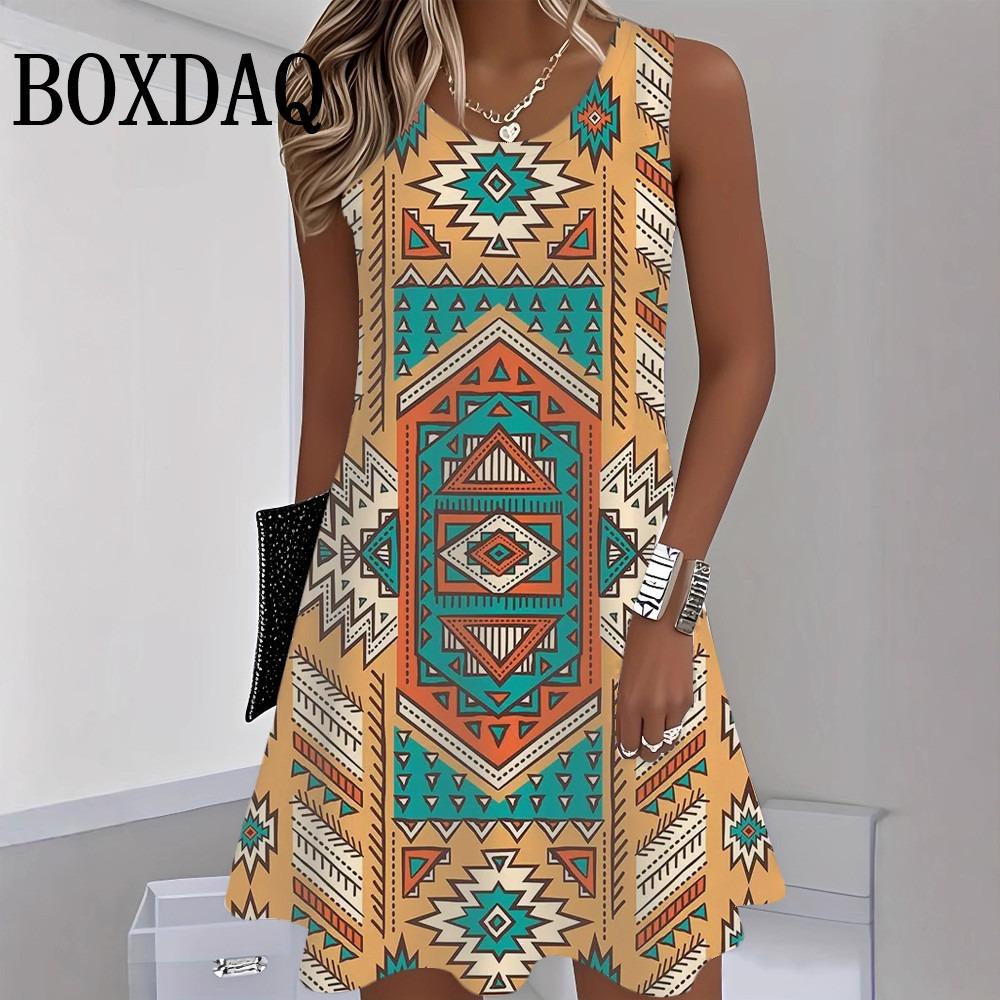 2026 Summer Beach Sleeveless Tank Dress Women Sundress Casual Loose O-Neck Dresses For Women Fashion Street Hip Hop Short Dress
