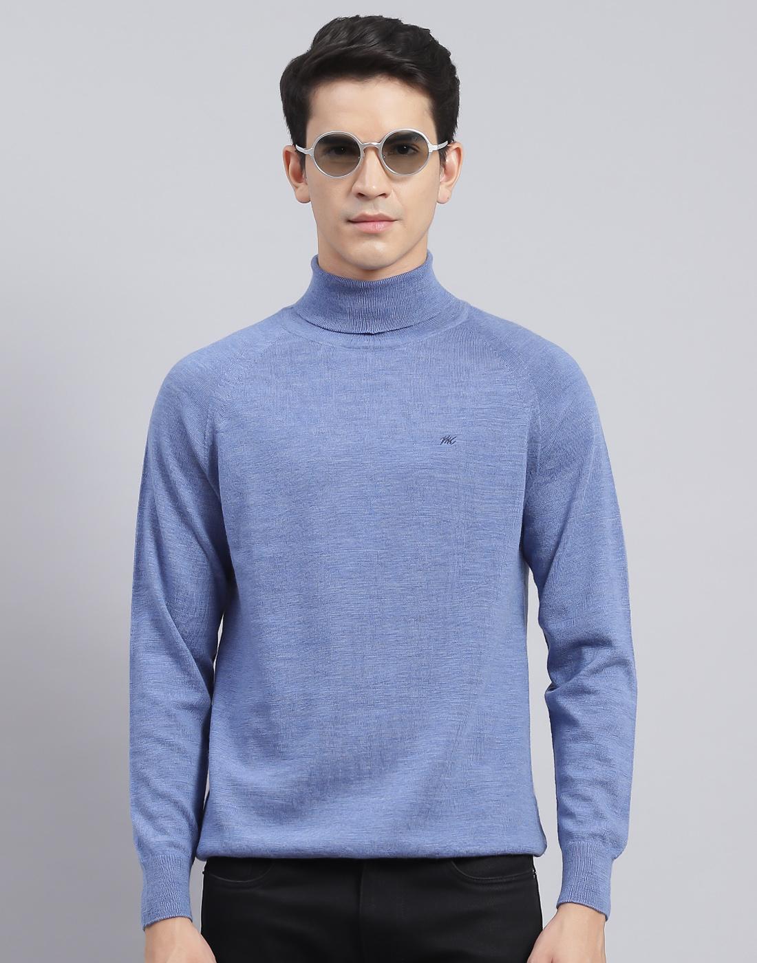 

Monte Carlo Mens Blue Mix Solid High Neck Pullover XL синий