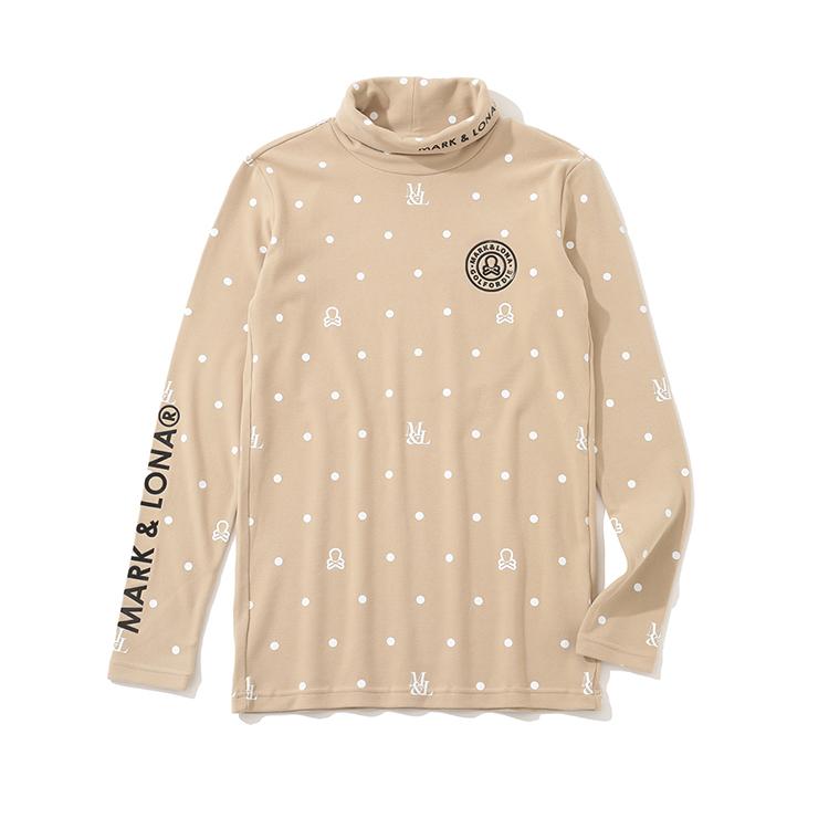 Makeuaenlona M Gn Dot Pattern Mock-Neck Ls T-Shirts Lr3Iu04M