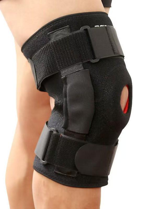 

Adjustable Aluminum Alloy Knee Brace with Hinged Support and Magic Tape Closure XL чёрный