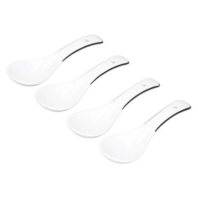 4 PEZZI Cucchiaio in Ceramica Bianca Misurino da Caffè Cucchiaio da Dessert Gelato Cucchiaio da Tavola per Cucina