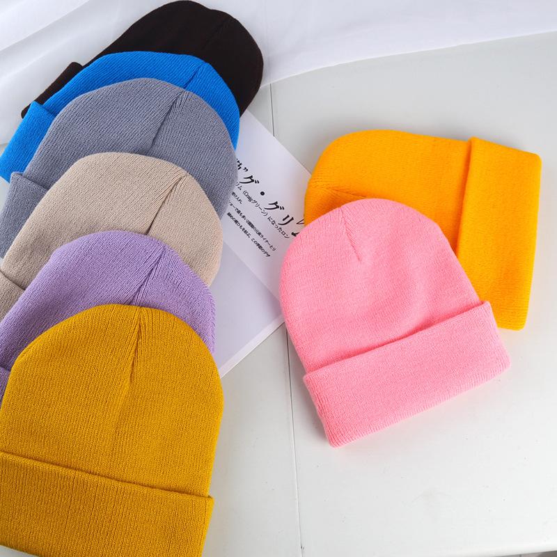 2pcs Light Board Knitted Hat Winter Wool Hat Men's And Women's Warm Hat