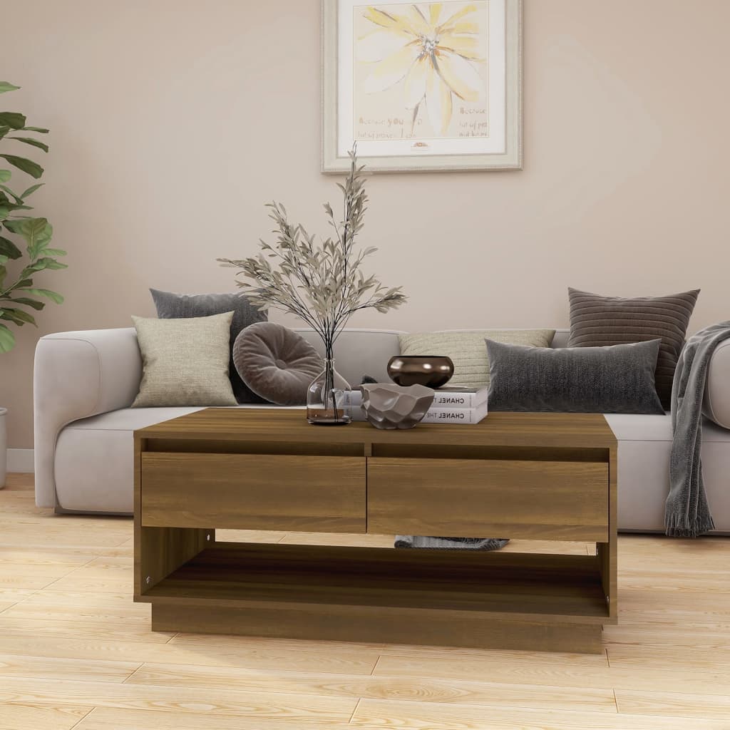 Coffee Tables Coffee Table Brown Oak 102.5X55x44 Cm Engineered Wood