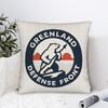 I Stand with Greenland Flag Bear  Square Pillow Case MAGA Cushion Covers Creative Polyester Decor Pillowcover for Car 40x40cm