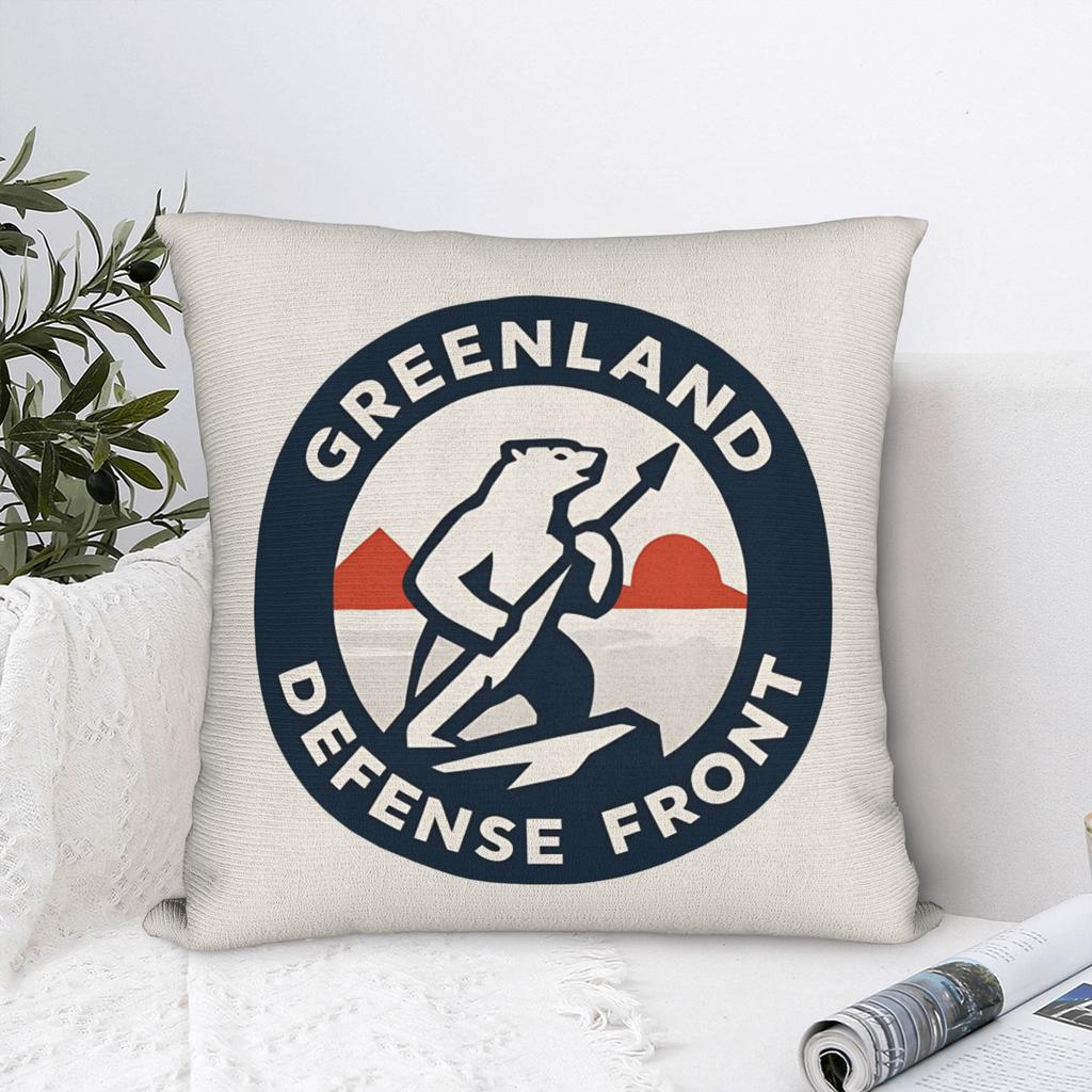 I Stand with Greenland Flag Bear Square Pillow Case MAGA Cushion Covers Creative Polyester Decor Pillowcover for Car 40x40cm