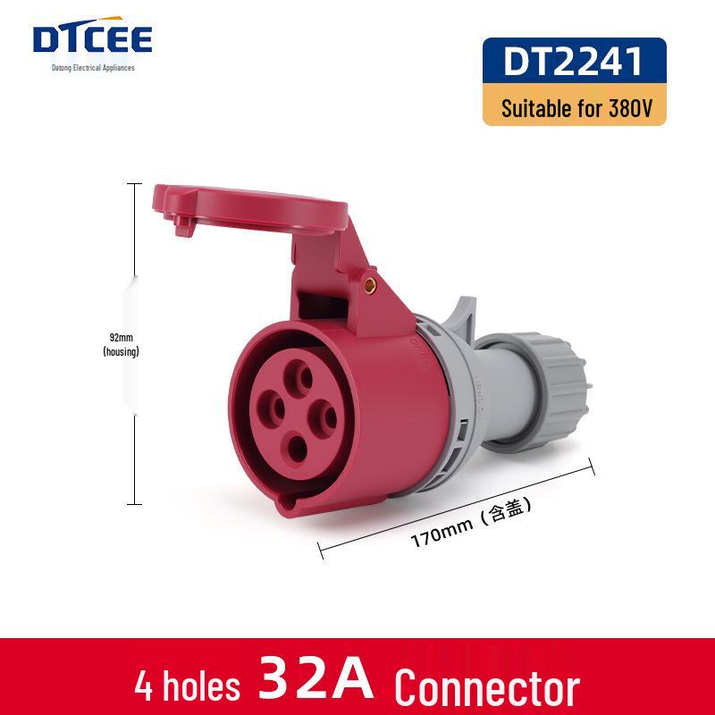 Waterproof 3-Phase 4-Pin 16A/32A IP44 Aviation Socket & Plug