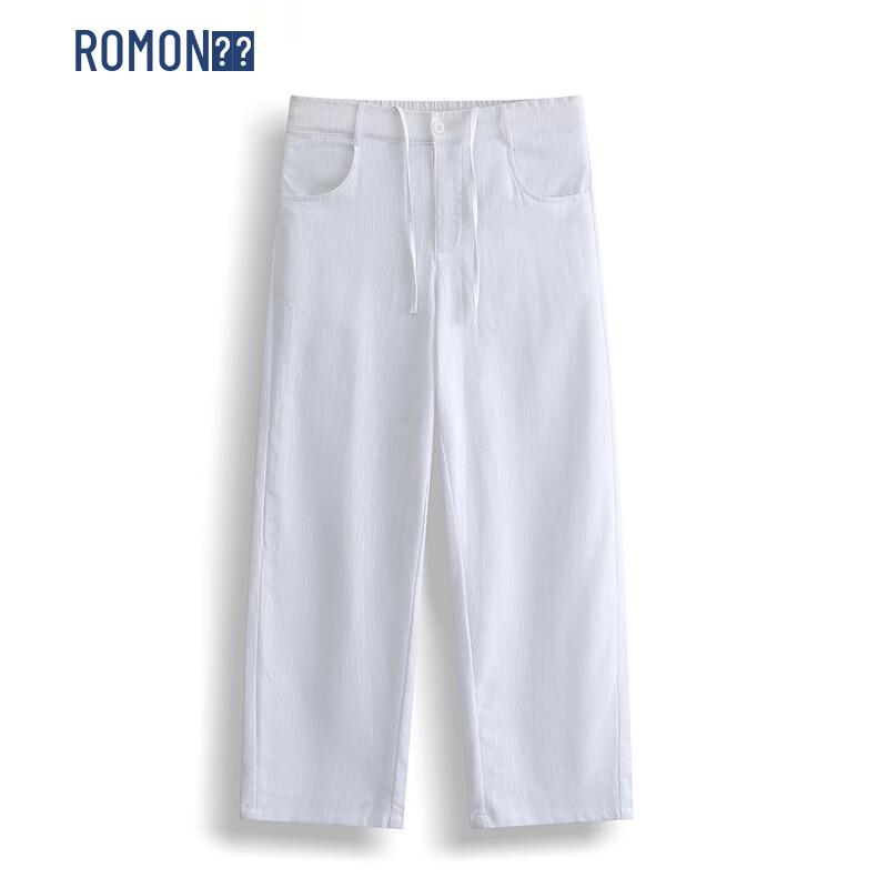 ROMON Men s Chinese Style Cotton Linen Casual Pants 2XL