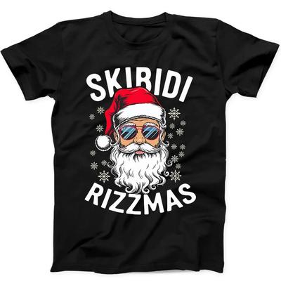 Skibidi Rizzmas Christmas Rizz Santa Funny Gift Tee Black T Shirt 297