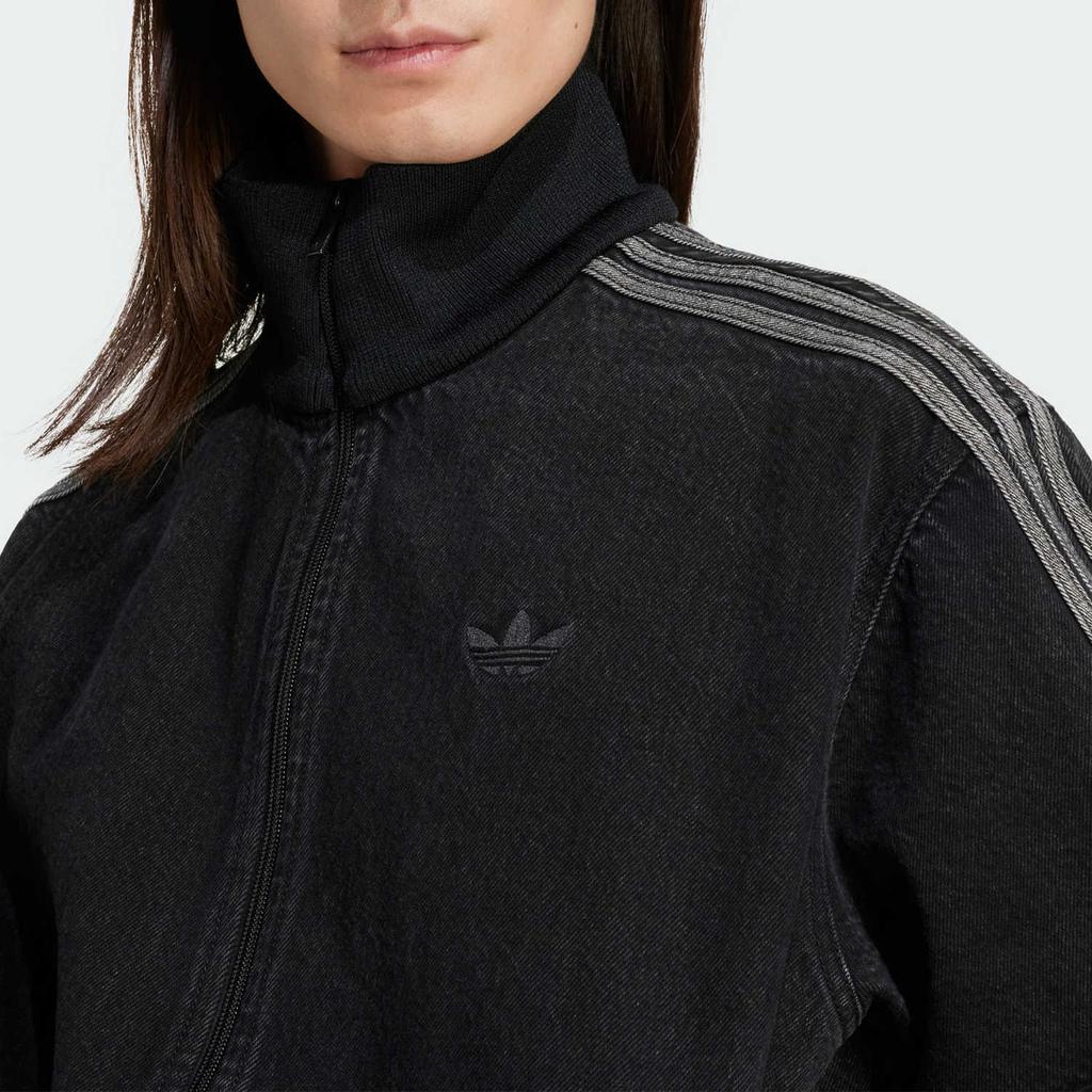 adidas Adicolor Denim Firebird Track Top True Black Denim Men Streetwear JC6717