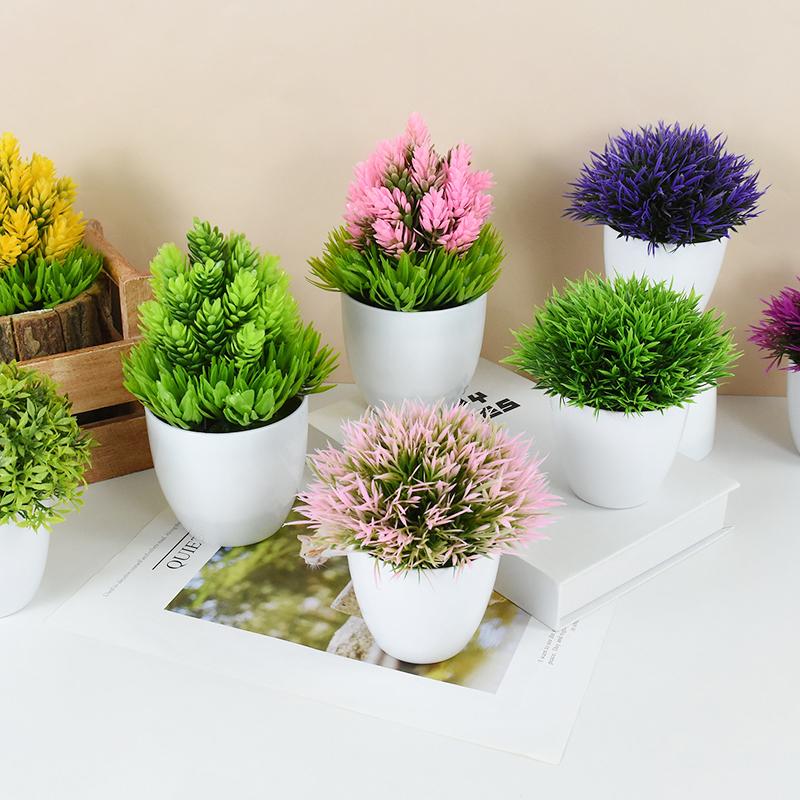 Artificial Plants Bonsai Small Simulated Tree Pot Grass For Home Garden Office Table Room Decoration Ornaments