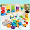Wooden Educational Shape Blocks With Facial Expression Beads For Early Learning Toys