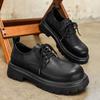 Fashion British Style Men's Casual Leather Shoes Thick Bottom Business Formal Dress Footwear Versatile Male Oxford Shoes New Derby Shoes