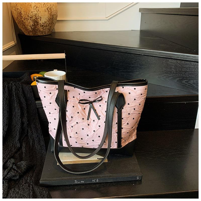 Ballet seersucker women's bag bow tote bag large capacity versatile fashion shoulder bag women's bag