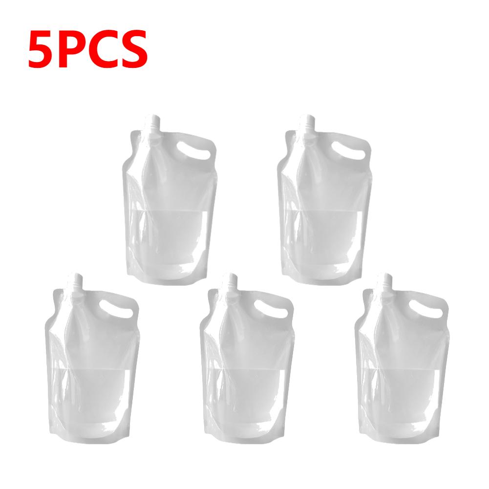 1-10PCS 2L Transparent Water Container Portable Folding Water Bucket No Leakage Portable Water Bag for Camping Hiking Cycling