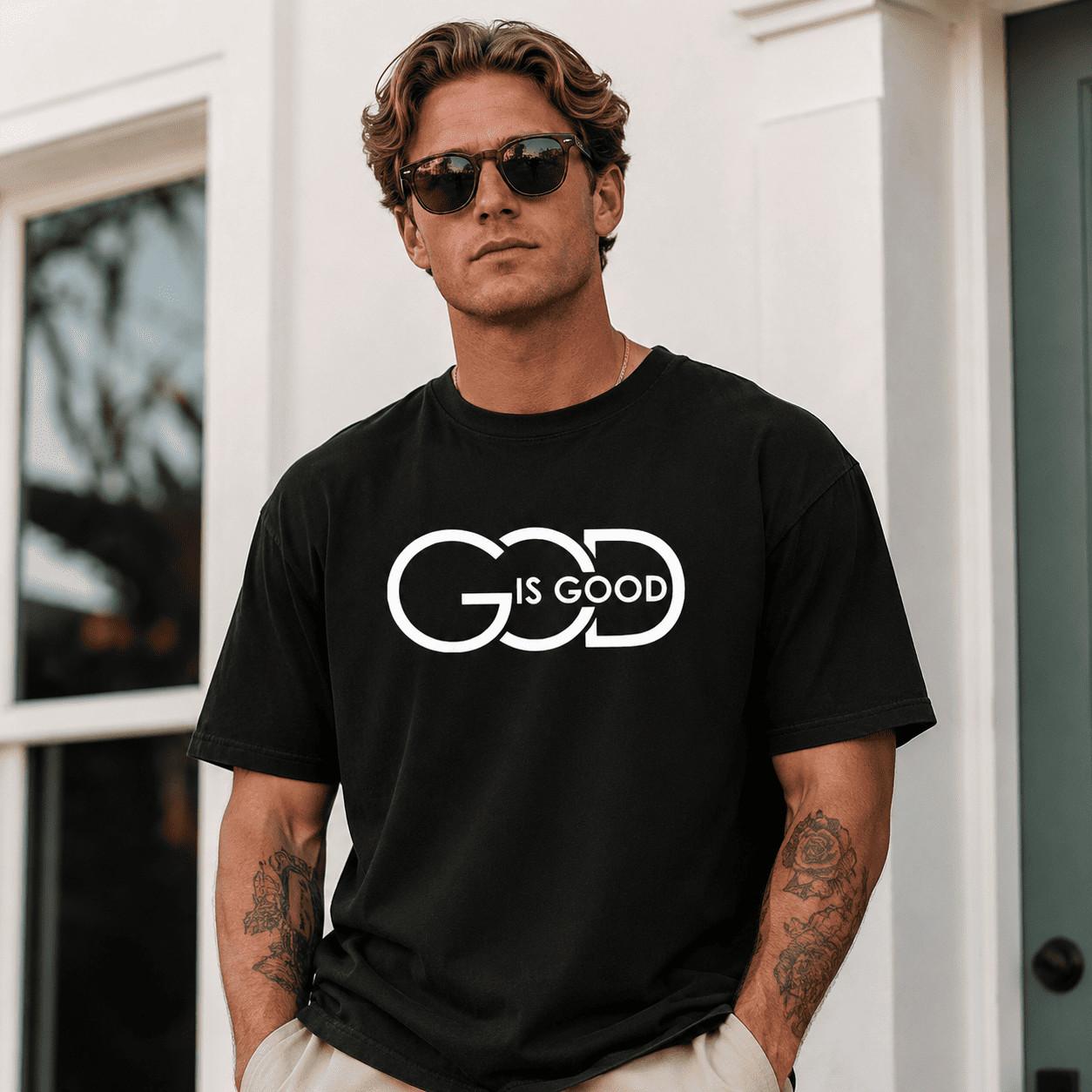 God Is Good Christian Graphic Tee - Minimalist Faith Statement T-Shirt S