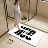 Abstract English Words Floor Mat Diatomite Bath Mat – Highly Absorbent, Non-Slip, Quick-Drying Bathroom Rug