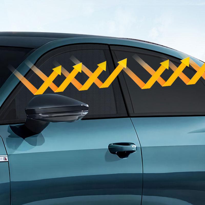 Houseeker 2pcs Mesh Car Side Window Net Auto Sun Visor Protector Mosquito Window Net Anti Insect Fly Screen Curtain