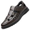 Factory goods summer business hollow leather sandals middle-aged and elderly leather breathable shoes men's leather shoes