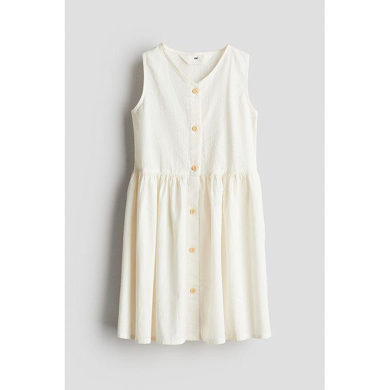 

HM Children s Clothing Girl Dress 2025 Autumn New V-neck Sleeveless Waist Waist Gathers Flare Skirt 1270217