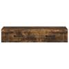 Wall Mounted Side Table Smoked Oak Wood Based Material
