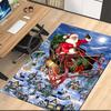Christmas Santa Claus Printed Carpet, for Office Chair Living Room Bedroom Kitchen Room Decor Gifts.