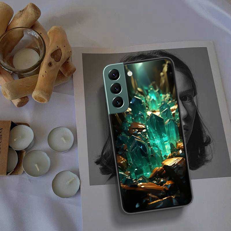 Natural Crystal Diamonds Phone Case For Samsung Galaxy S22 S25 Ultra S21 S10 Plus S26 Edge S20 S23 S24 FE Cover Silicone Sof