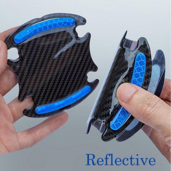 Car Reflective Carbon Fiber Car Exterior Warning Decal Stickers Kit Accessories